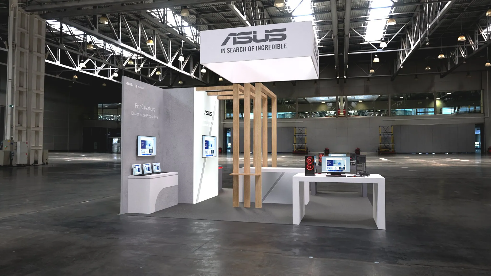20x20 Island booth design by Reaction Space